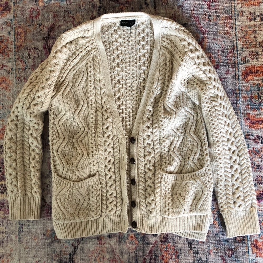 Topshop Chunky Cable Knit Sweater